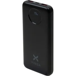 Батарея універсальна Vinga 10000 mAh 22.5W Display Black (VPBB1022)
