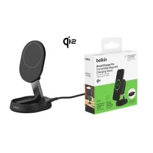Зарядное устройство Belkin 15W Magnetic Stand Qi2 black (WIA008BTBK)