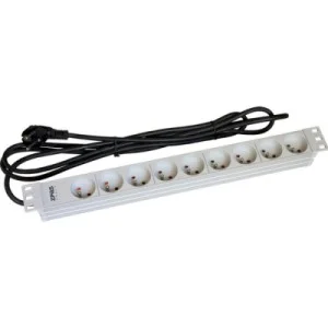 Силовой блок 19" 1U, 9хShuko, вилка Shuko Zpas (WZ-LZI30-09-SU-000)