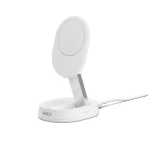 Зарядное устройство Belkin 15W Magnetic Stand Qi2 white (WIA008BTWH)