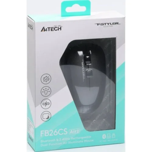 Мышка A4Tech FB26CS Air2 Wireless/Bluetooth Smoky Grey (4711421999090)