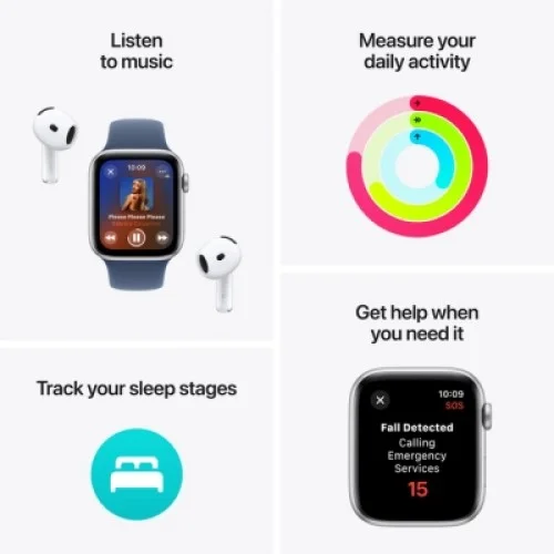 Смарт-годинник Apple Watch SE 2024 GPS 44mm Midnight Aluminium Case with Midnight Sport Band - M/L (MXEK3QH/A)