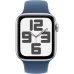 Смарт-годинник Apple Watch SE 2024 GPS 44mm Silver Aluminium Case with Denim Sport Band - M/L (MXER3QH/A)