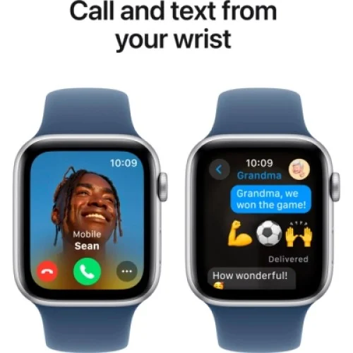 Смарт-годинник Apple Watch SE 2024 GPS 44mm Silver Aluminium Case with Denim Sport Band - M/L (MXER3QH/A)