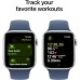 Смарт-годинник Apple Watch SE 2024 GPS 44mm Silver Aluminium Case with Denim Sport Band - M/L (MXER3QH/A)