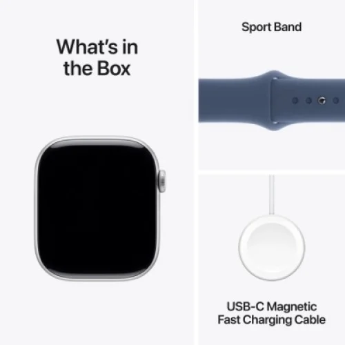 Смарт-годинник Apple Watch Series 10 GPS 46mm Silver Aluminium Case with Denim Sport Band - M/L (MWWM3QH/A)