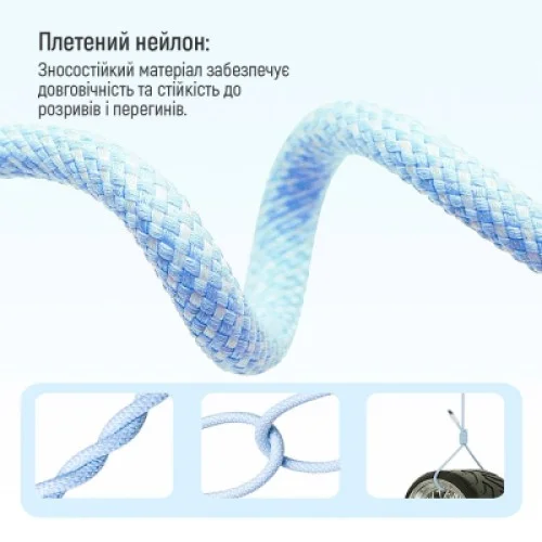 Дата кабель USB-C to Lightning 1.0m 27W blue ColorWay (CW-CBPDCL061-BL)