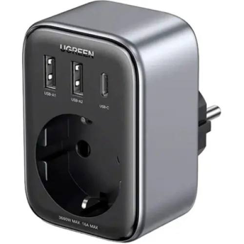 Зарядное устройство Ugreen 3xUSB 30W Outlet Extender (2хUSB-A+USB-C) CD314 (90613)