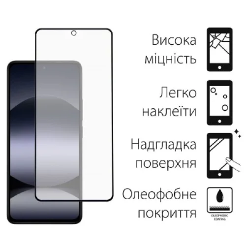 Чехол для мобильного телефона Dengos Kit Xiaomi Redmi Note 14 5G case Matte + glass (Black) (DG-KM-127)