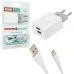 Зарядное устройство XO L65 адаптер 2USB / 2.4А + Type-C white (XO-L65-TC)