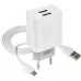 Зарядное устройство XO L65 адаптер 2USB / 2.4А + Type-C white (XO-L65-TC)