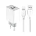 Зарядное устройство XO L65 адаптер 2USB / 2.4А + Type-C white (XO-L65-TC)