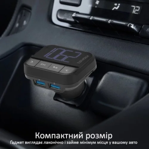 FM модулятор Promate ezfm-2 black AUX/SD/USB Black (ezfm-2.black)