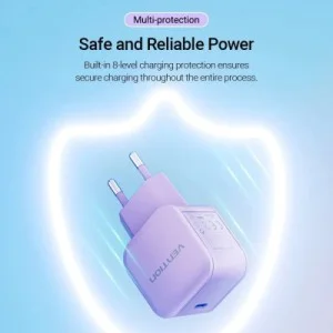 Зарядное устройство Vention 1xUSB-C 20W PD3.0/QC3.0 Purple (FEJV0-EU)
