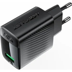Зарядний пристрій Acefast USB-A 20W + Type-C cable A90 Fast Charger Black (6974316280064)