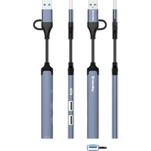Концентратор ColorWay USB-A/USB-C 4-in-1 USB2.0х2/USB3.0/USB-C2.0 (CW-HUB06)