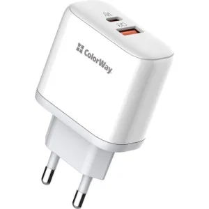 Зарядное устройство ColorWay GaN Mini 25W PD Port PPS USB-C white (CW-CHS052PD-WT)