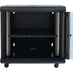 Шкаф настенный GEAR 12U 19" 600x450x650 мм, + полка 19", black (GWMSN-12U-600-450)
