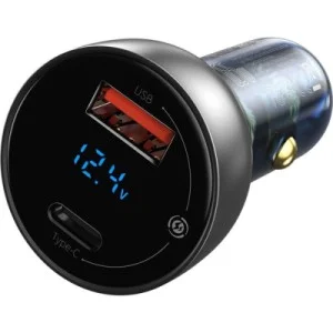 Зарядний пристрій Baseus Particular Digital Display QC+PPS Dual Quick Charger Car Charger 65W Shallow tarnish (CCKX-C0A)