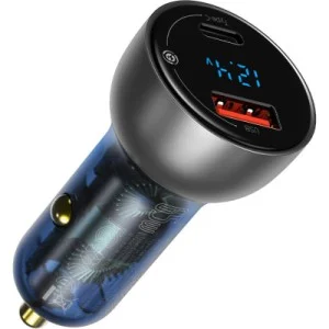 Зарядний пристрій Baseus Particular Digital Display QC+PPS Dual Quick Charger Car Charger 65W Shallow tarnish (CCKX-C0A)