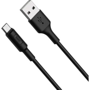Дата кабель USB 2.0 AM to Micro 5P 1.0m 2A PVC X25 black HOCO (6957531080121)