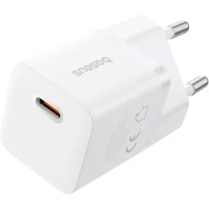 Зарядний пристрій Baseus GaN5 Fast Charger USB-C 25W + Cable Type-C 100W white (P10110909213-01)