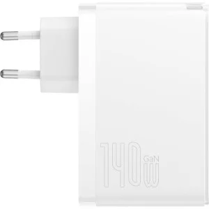 Зарядний пристрій Baseus GaN5 Pro Fast Charger 2C+U 140W + Cable 1.0m Type-C 240W white (CCGP100202)