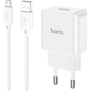 Зарядний пристрій HOCO C106A Leisure USB + cable USB to Micro 5P 10.5W White (6931474783905)