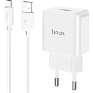 Зарядний пристрій HOCO C106A Leisure USB + cable USB to USB-C 10.5W White (6931474783912)