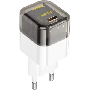 Зарядний пристрій HOCO C125A Transparent USB-C PD20W Transparent Black (6931474798336)
