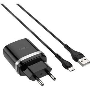 Зарядний пристрій HOCO C12Q Smart USB QC3.0 + cable Micro 18W Black (6931474716279)