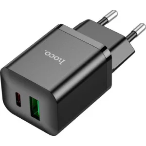 Зарядное устройство HOCO N28 Founder 1xUSB-C PD20W + 1xUSB QC3.0 Black (6931474783509)