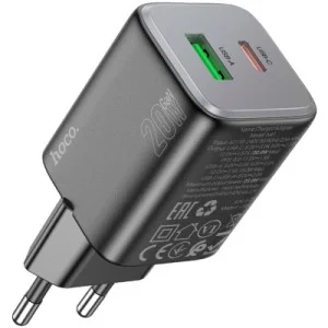 Зарядное устройство HOCO N41 Almighty 1xUSB-C PD20W + 1xUSB QC3.0 Black (6942007617024)