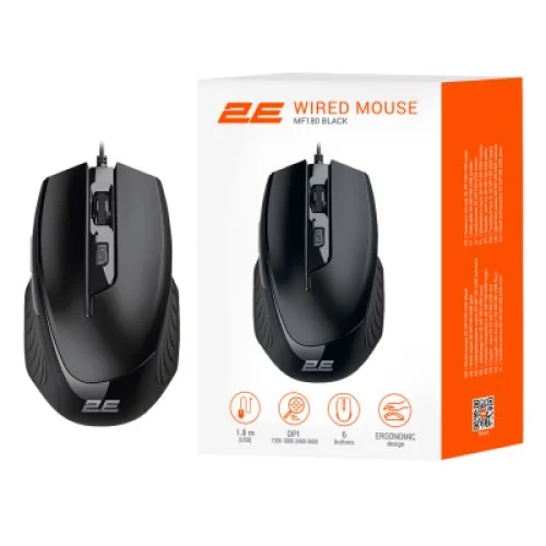 Мышка 2E MF180 USB Black (2E-MF180UB)