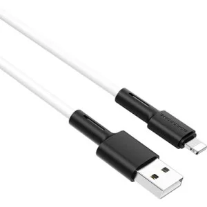 Дата кабель USB 2.0 AM to Lightning 1.0m 2.4A silicone BX31 white BOROFONE (6931474710369)