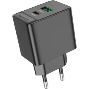 Зарядний пристрій BOROFONE BAS14A Erudite 1xUSB-C PD20W + 1xUSB QC3.0 Black (6941991104947)