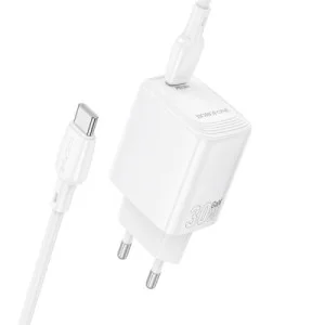 Зарядний пристрій BOROFONE BN28 Fuente USB-C PD30W + cable USB-C to USB-C White (6941991120312)