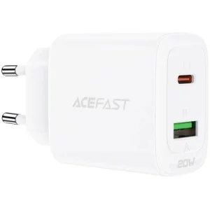 Зарядний пристрій Acefast A25 1xUSB-C PD20W + 1xUSB-A White (6974316281214)