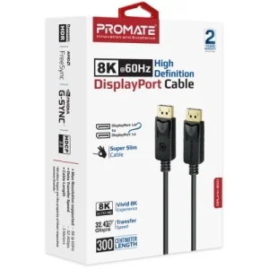Кабель мультимедійний DisplayPort to DisplayPort 3.0m v1.4 black Promate (dplink-300.black)