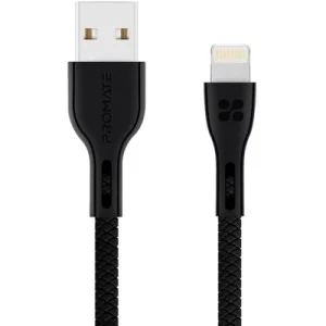 Дата кабель USB 2.0 AM to Lightning 1.2m 2A black Promate (powerbeam-i.black)