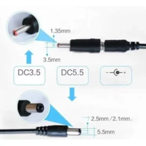 Кабель живлення USB to DC 5.5mm + 3.51.35mm 0.8m 18W Kingda (KD-USB-DC9/12)