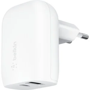Зарядное устройство Belkin USB-C PD25W + USB QC12W 37W White (WCB007VFWH)