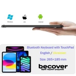 Клавіатура BeCover (265х185 мм) with TouchPad Bluetooth UA Black (713401)