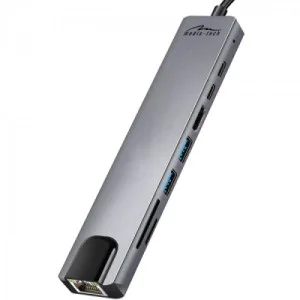 Концентратор Media-Tech USB-C 8-in-1 HDMI 4K/2xUSB-A/2xUSB-C/RJ45/SD/TF/PD 100W USB3.1 (MT5046)