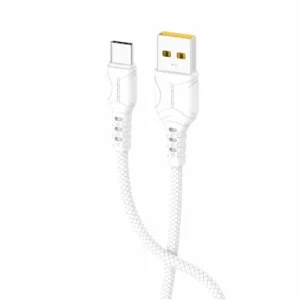Дата кабель USB 2.0 AM to USB-C 1.0m 2.4A silicone white Denmen (DM-D06T-WH)