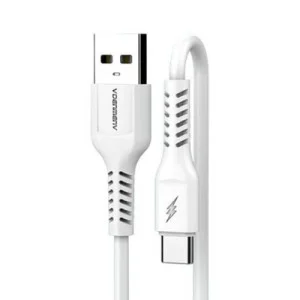 Дата кабель USB 2.0 AM to USB-C 1.0m 2.4A silicone white Denmen (DM-D42T-WH)