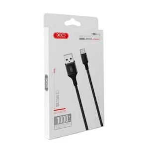 Дата кабель USB 2.0 AM to USB-C 1.0m braided black XO (XO-NB143C1-BK)