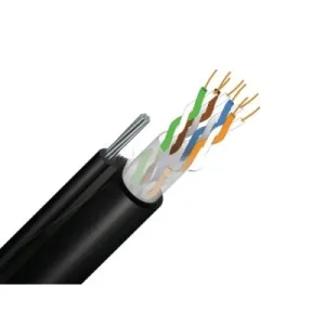 Кабель сетевой FinMark UTP CAT5e 4P 24AWG PE-M B 305m Drum, внешний, трос 7*0,5мм (279728)