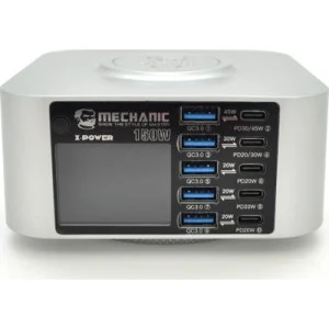 Зарядное устройство MECHANIC 5xUSB-C PD + 5xUSB QC3.0 + Wireless Charging 15W LED indication 150W black (X-Power-150W)
