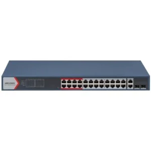 Комутатор мережевий Hikvision DS-3E1326P-EI(B)
